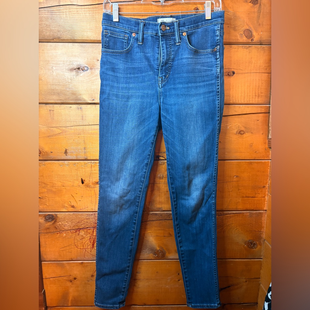 Madewell Women's High Rise Jeans Skinny In Classic Blue Size 28